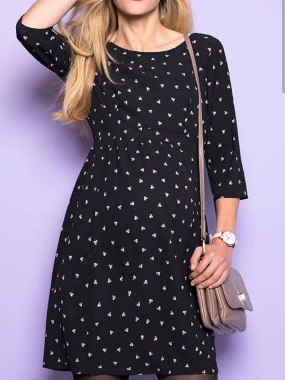 Seraphine Maternity Printed Mini Dress Black Size 10